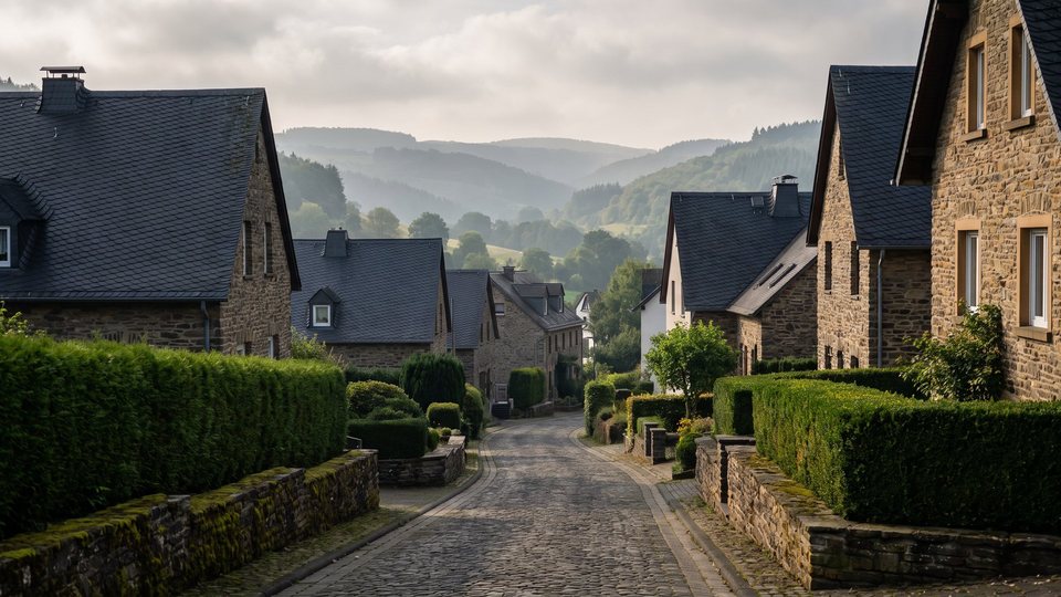 Landschaft vun der Regioun ronderëm Bitburg — Bild mat kënschtlecher Intelligenz erstallt