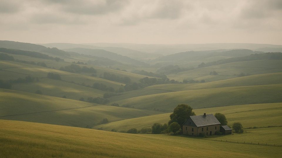 Landschaft vun der Regioun ronderëm Winterspelt — mat kënschtlecher Intelligenz generéiert Bild