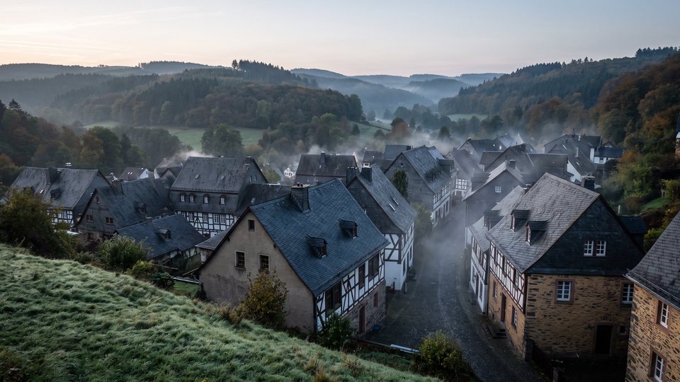 Landschaft vun der Regioun ronderëm Bitburg — Bild mat kënschtlecher Intelligenz erstallt