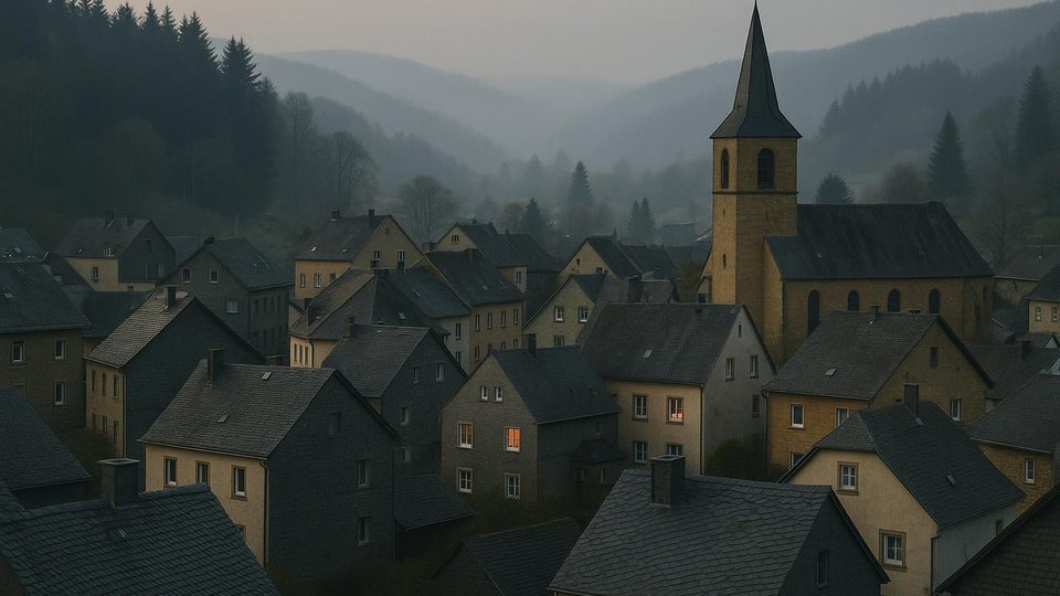 Landschaft vun der Regioun ronderëm Prüm — Bild mat kënschtlecher Intelligenz erstallt