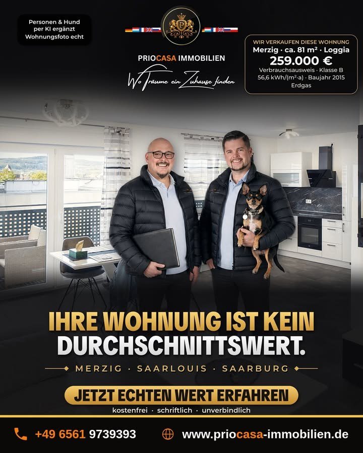 Facebook-Beitrag von PRIOCASA Immobilien vom 18. Oktober 2026: Ihre Wohnung ist kein Durchschnittswert. 🏢 Online-Rechner rechnen mit…