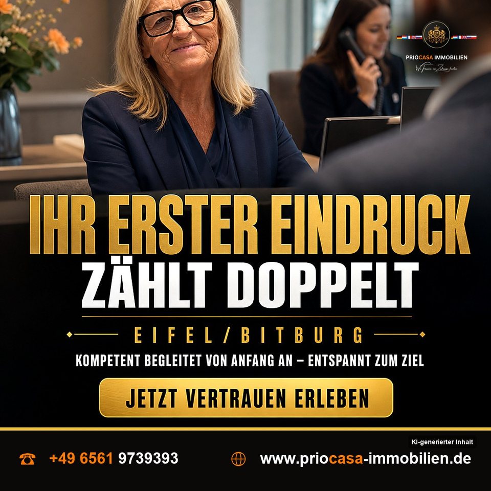 Instagram-Beitrag von PRIOCASA Immobilien vom 5. September 2026: Ihr erster Eindruck zählt doppelt 🏡 Am Empfang von PRIOCASA entscheidet nicht nur…