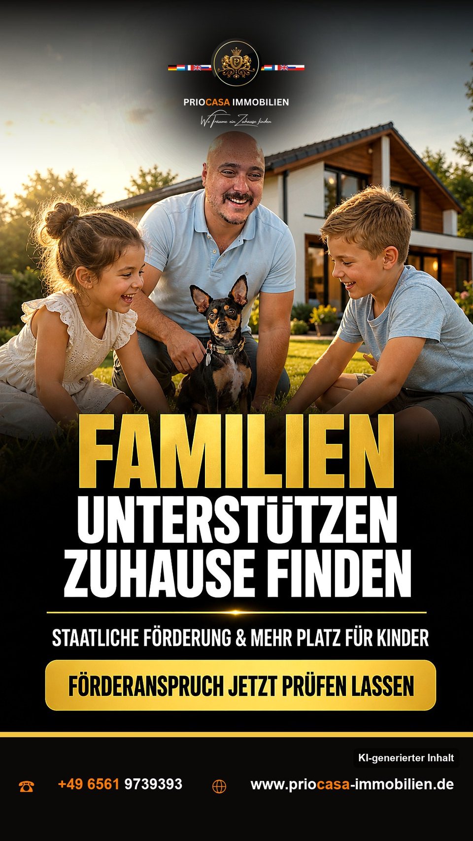 Instagram-Beitrag von PRIOCASA Immobilien vom 8. September 2026: Familienvorteil: Eigenheim lohnt sich 🏡 Kaufen mit Köpfchen und Kindern: Vorteil für…