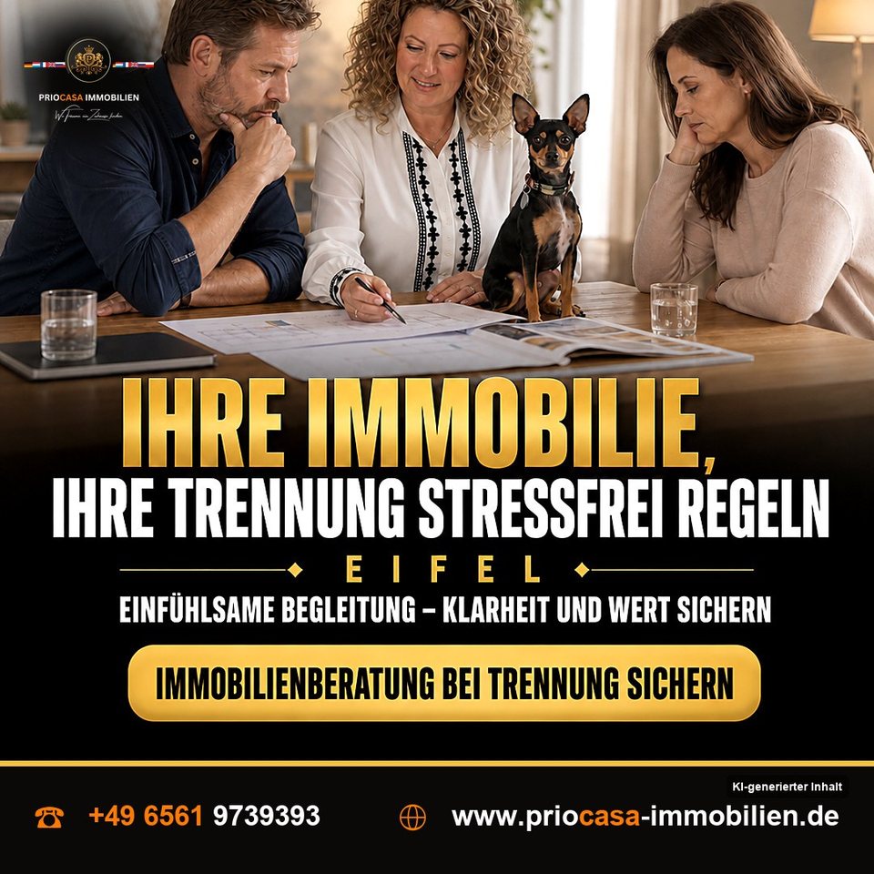 Instagram-Beitrag von PRIOCASA Immobilien vom 6. Oktober 2026: Ihre Immobilie, Ihre Trennung: Stressfrei regeln 🏡 Manchmal steht alles Kopf. Gerade wenn…