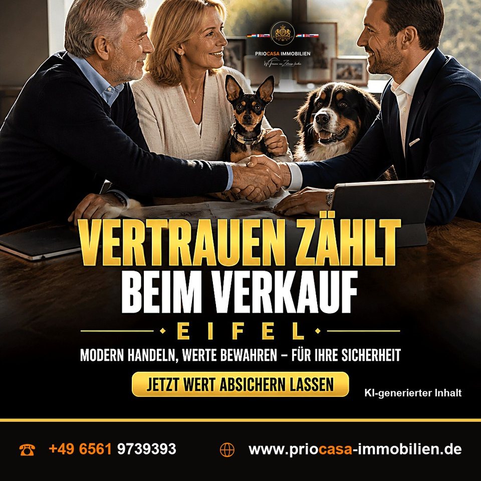 Instagram-Beitrag von PRIOCASA Immobilien vom 12. Oktober 2026: Vertrauen zählt beim Verkauf 🏡 📍EIFEL: Hier zählt noch, was gesagt wird – und das nicht…