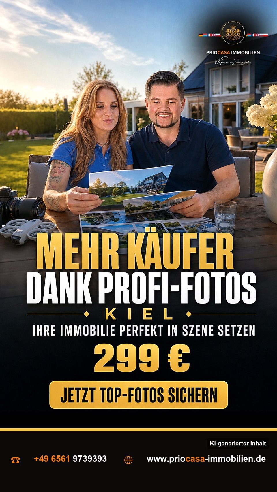 Instagram-Beitrag von PRIOCASA Immobilien vom 13. Oktober 2026: Mehr Käufer dank Profi-Fotos 📐 Zeigt Ihre Immobilie, was sie wirklich kann? Mit…