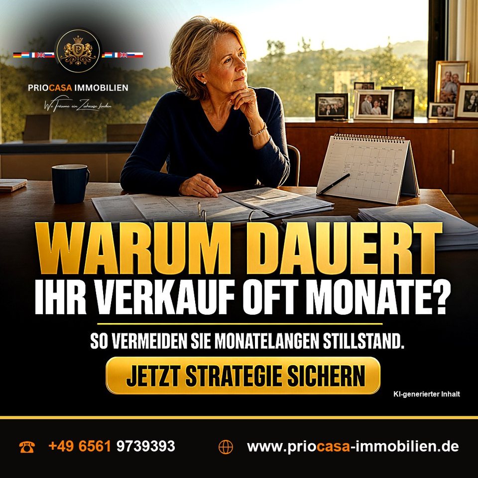 Instagram-Beitrag von PRIOCASA Immobilien vom 22. Oktober 2026: Haus leer, Nerven blank: Wie lange zieht sich das wirklich? 🏡 📍BITBURG — Wochenlang kein…