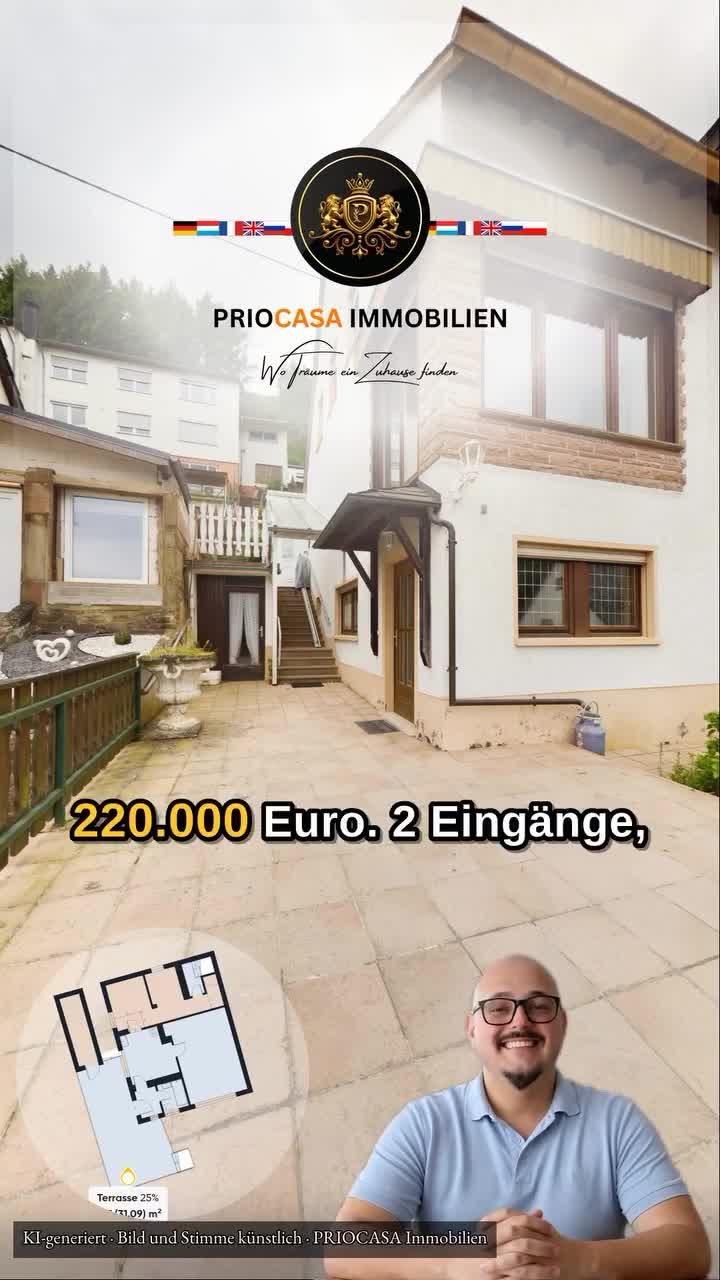 Instagram-Beitrag von PRIOCASA Immobilien vom 15. Oktober 2026: Wer soll hier alles einziehen? Dieses Reihenendhaus in Kordel ist für Familien gebaut…