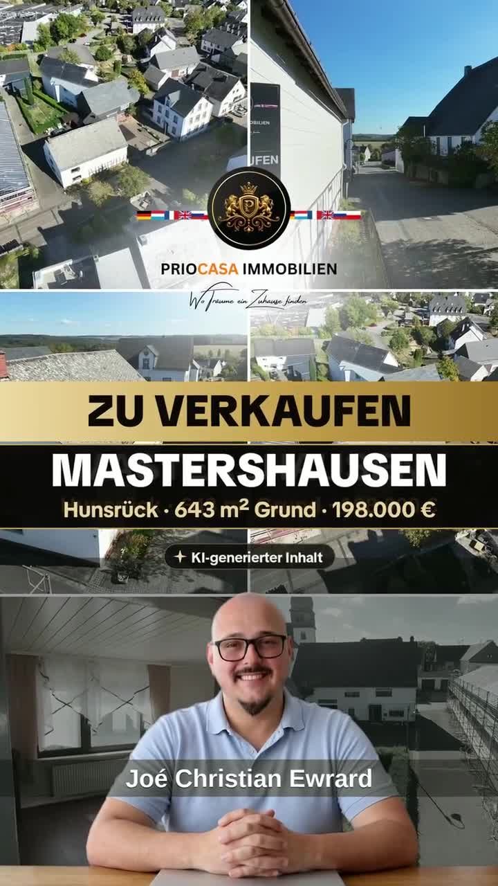 Instagram-Beitrag von PRIOCASA Immobilien vom 8. Oktober 2026: 🏡 Mastershausen im Hunsrück – Haus von 1900 mit Ausbaupotenzial Was bekommen Sie hier für…