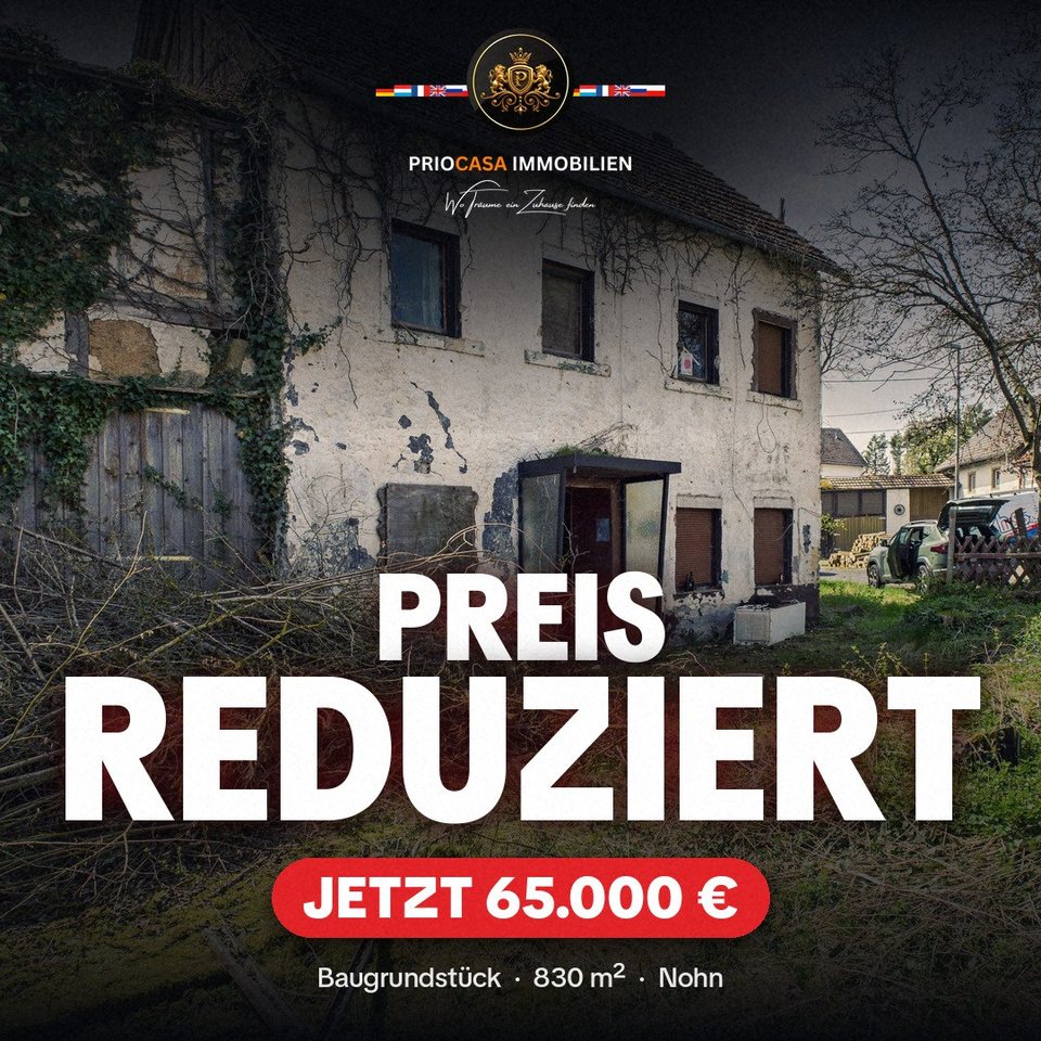 Instagram-Beitrag von PRIOCASA Immobilien vom 14. Oktober 2026: 🔥 PREIS REDUZIERT – Dein Bauplatz in Nohn Jetzt nur noch 65.000 € für ein voll…