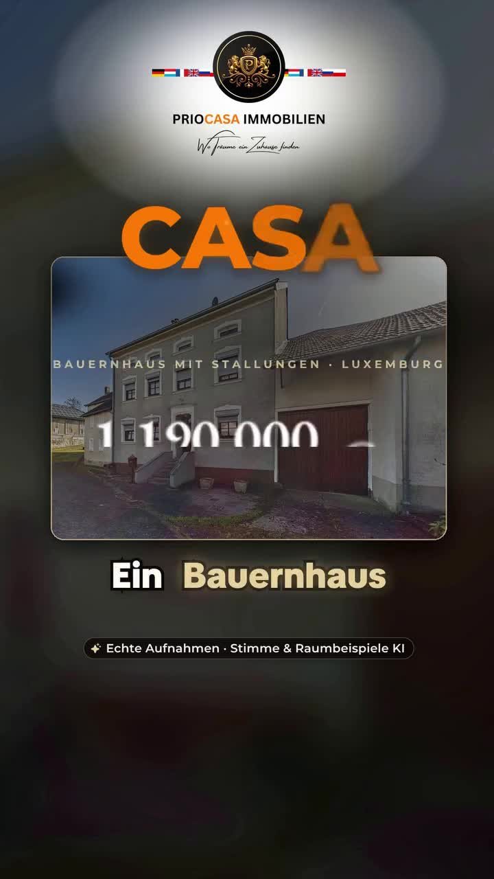 Instagram-Beitrag von PRIOCASA Immobilien vom 14. Oktober 2026: 🏰 PRIX RÉDUIT · Mompach (Kanton Echternach, Luxemburg) – Bauernhaus mit Stallungen für…