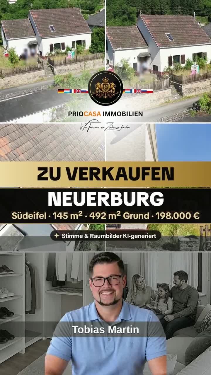 Instagram-Beitrag von PRIOCASA Immobilien vom 25. Oktober 2026: 🏡 Was würden Sie aus diesem Haus machen? 📍 Neuerburg in der Südeifel · 198.000 € ✅ rund…