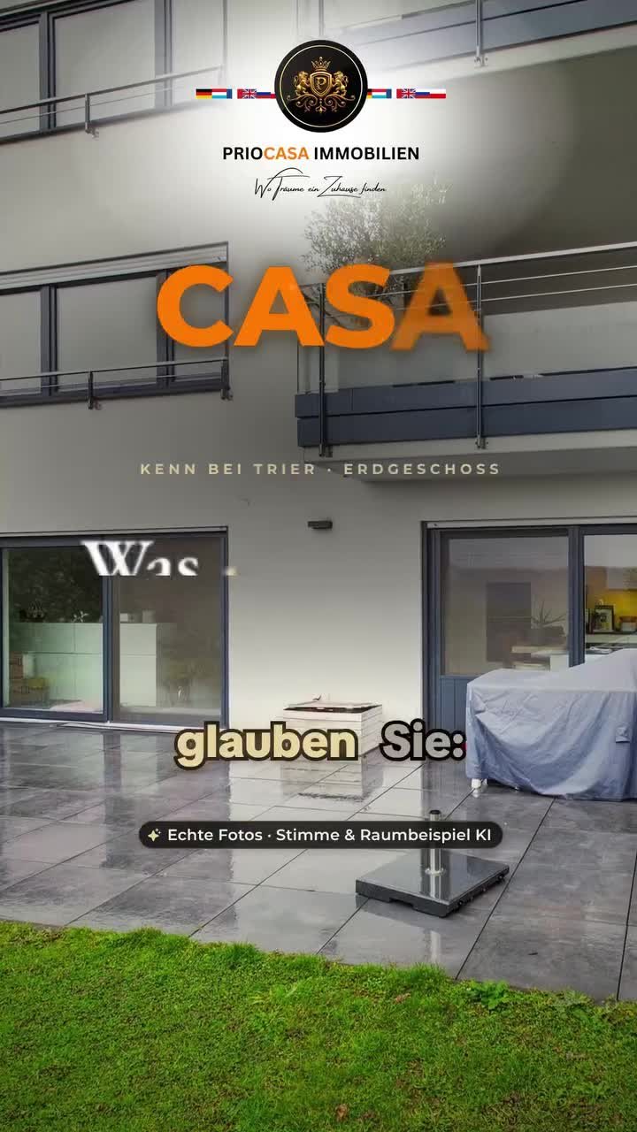 Instagram-Beitrag von PRIOCASA Immobilien vom 21. Oktober 2026: 104-m²-Wohnung mit Garten in Kenn bei Trier: Ihr Preistipp? 💬 Die Auflösung kommt im…