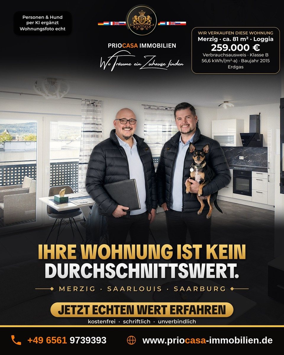 Instagram-Beitrag von PRIOCASA Immobilien vom 18. Oktober 2026: Ihre Wohnung ist kein Durchschnittswert. 🏢 Online-Rechner rechnen mit…